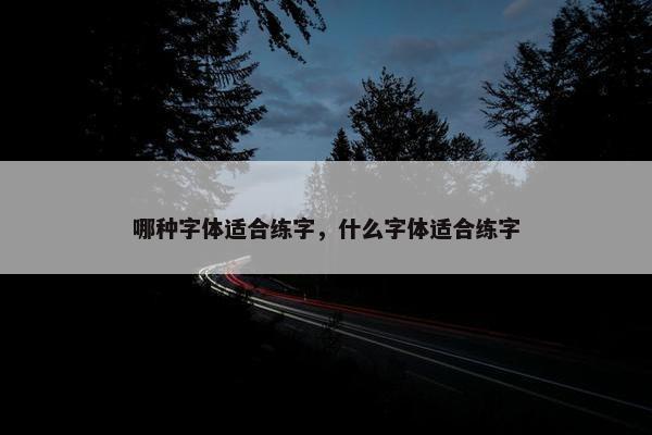 哪种字体适合练字，什么字体适合练字