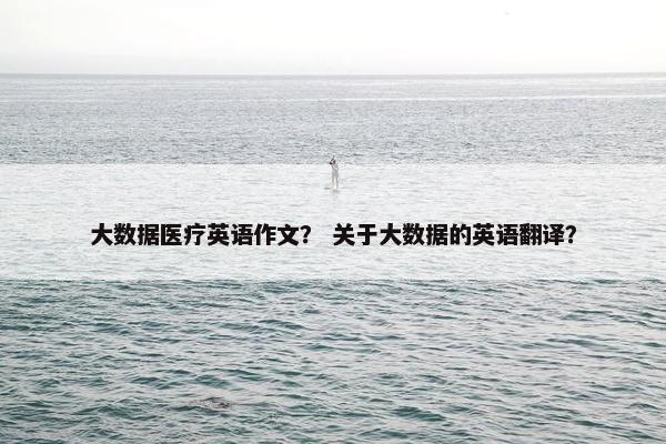 大数据医疗英语作文？ 关于大数据的英语翻译？