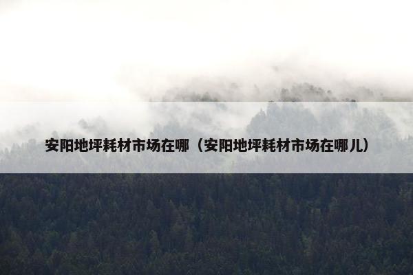 安阳地坪耗材市场在哪（安阳地坪耗材市场在哪儿）