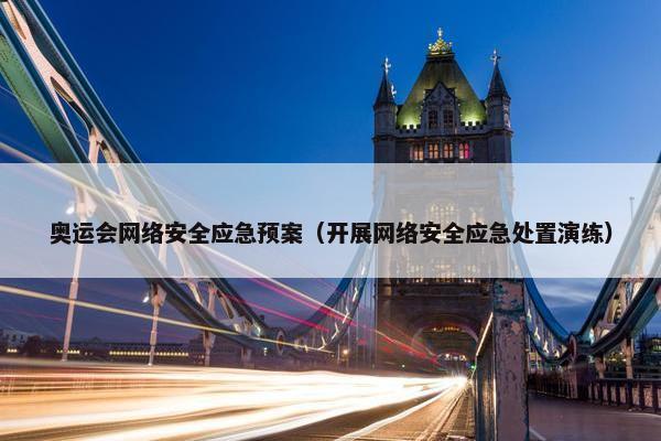 奥运会网络安全应急预案（开展网络安全应急处置演练）