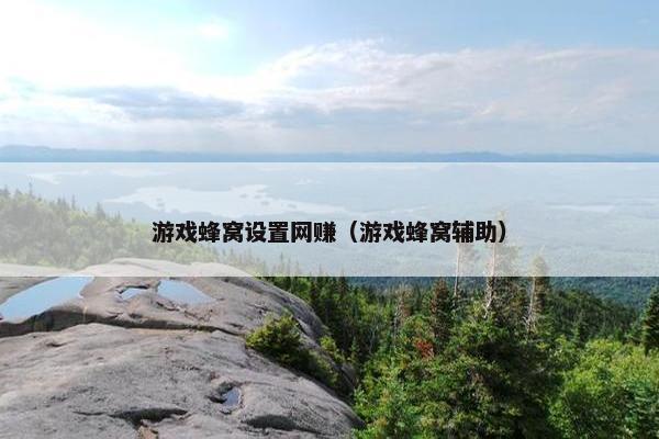 游戏蜂窝设置网赚（游戏蜂窝辅助）