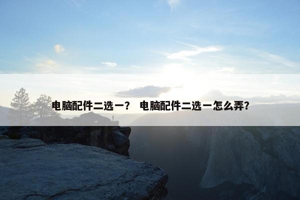 电脑配件二选一？ 电脑配件二选一怎么弄？