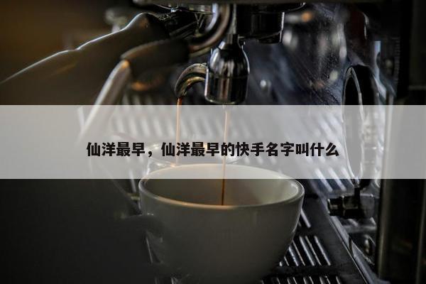 仙洋最早，仙洋最早的快手名字叫什么