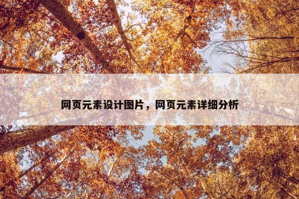 网页元素设计图片，网页元素详细分析