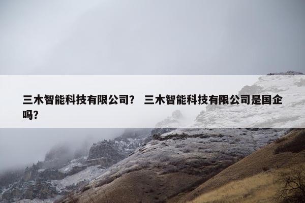 三木智能科技有限公司？ 三木智能科技有限公司是国企吗？