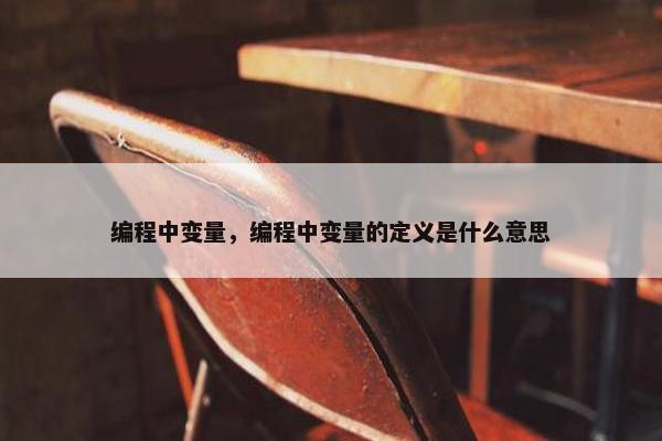 编程中变量，编程中变量的定义是什么意思