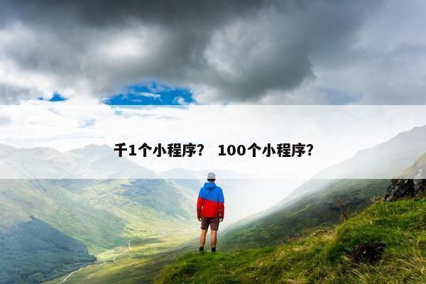 千1个小程序？ 100个小程序？
