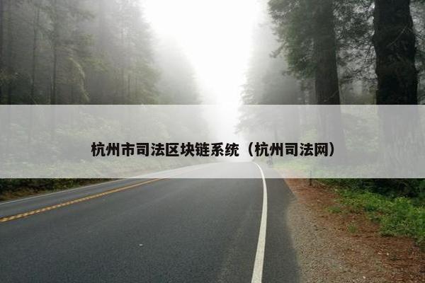杭州市司法区块链系统（杭州司法网）