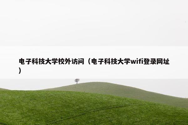 电子科技大学校外访问（电子科技大学wifi登录网址）