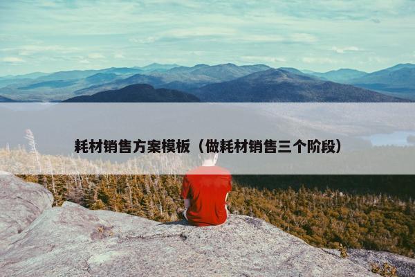 耗材销售方案模板（做耗材销售三个阶段）