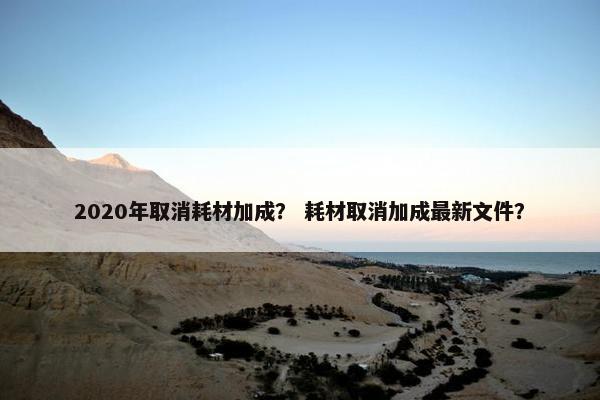 2020年取消耗材加成？ 耗材取消加成最新文件？