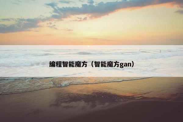 编程智能魔方（智能魔方gan）