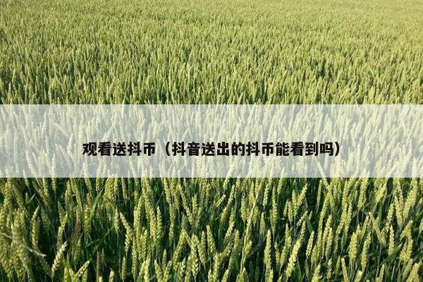 观看送抖币（抖音送出的抖币能看到吗）
