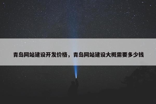 青岛网站建设开发价格，青岛网站建设大概需要多少钱