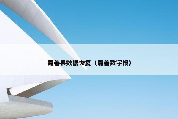 嘉善县数据恢复（嘉善数字报）