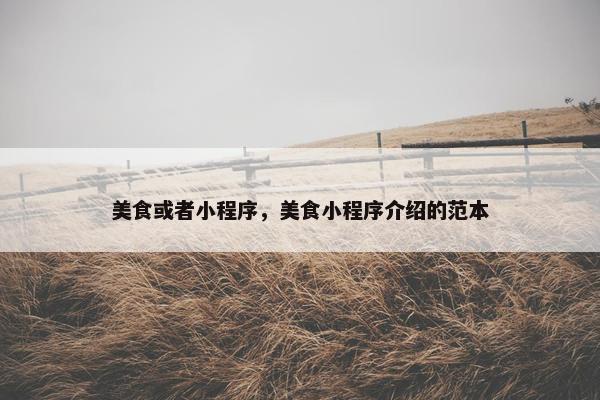 美食或者小程序，美食小程序介绍的范本
