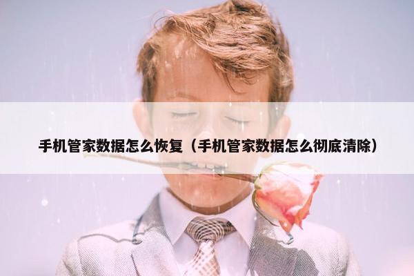 手机管家数据怎么恢复（手机管家数据怎么彻底清除）