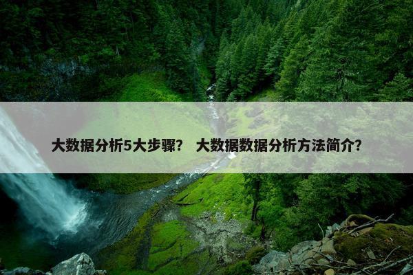 大数据分析5大步骤？ 大数据数据分析方法简介？
