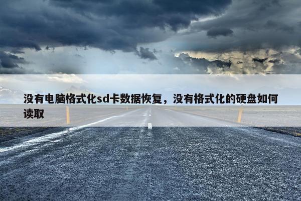 没有电脑格式化sd卡数据恢复，没有格式化的硬盘如何读取