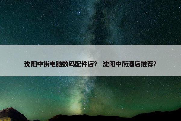 沈阳中街电脑数码配件店？ 沈阳中街酒店推荐？