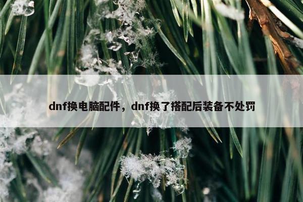 dnf换电脑配件，dnf换了搭配后装备不处罚