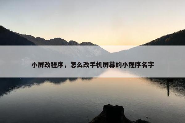 小屏改程序，怎么改手机屏幕的小程序名字