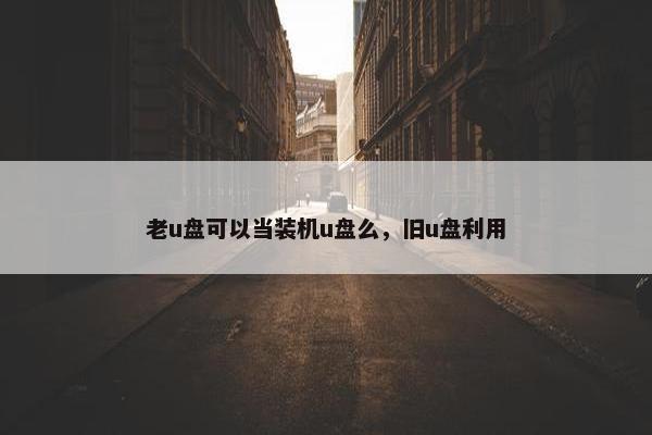老u盘可以当装机u盘么，旧u盘利用