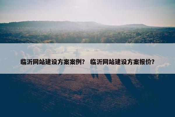 临沂网站建设方案案例？ 临沂网站建设方案报价？