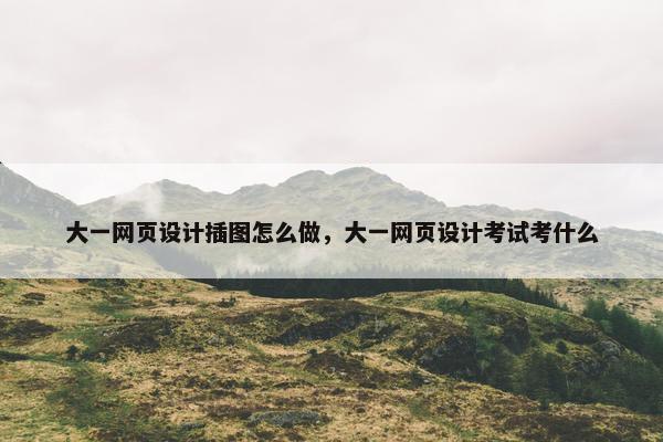大一网页设计插图怎么做，大一网页设计考试考什么