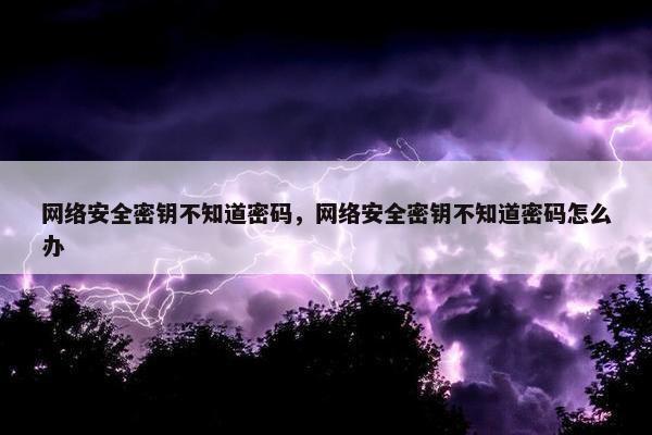 网络安全密钥不知道密码，网络安全密钥不知道密码怎么办