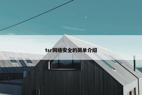 tsr网络安全的简单介绍