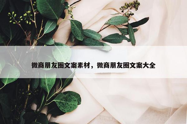 微商朋友圈文案素材，微商朋友圈文案大全