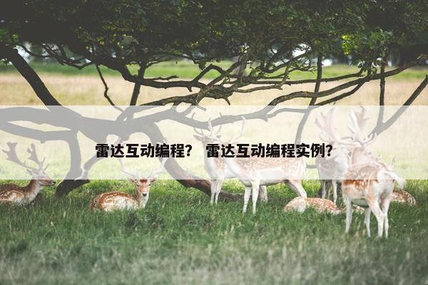 雷达互动编程？ 雷达互动编程实例？