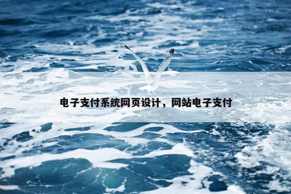 电子支付系统网页设计，网站电子支付
