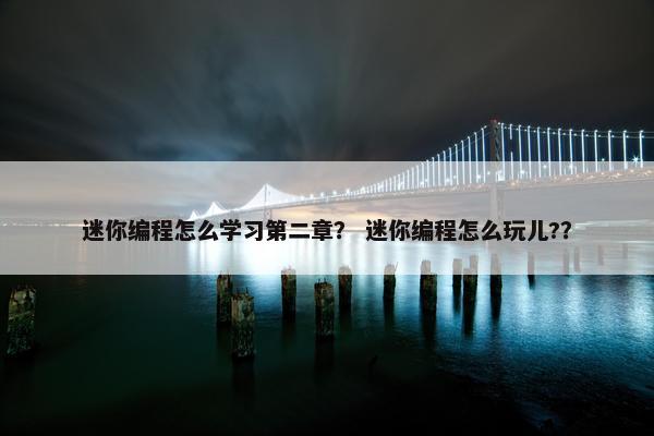 迷你编程怎么学习第二章？ 迷你编程怎么玩儿?？