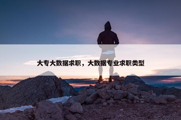 大专大数据求职，大数据专业求职类型