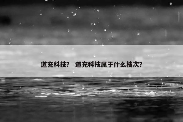道充科技？ 道充科技属于什么档次？