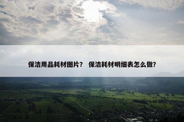 保洁用品耗材图片？ 保洁耗材明细表怎么做？