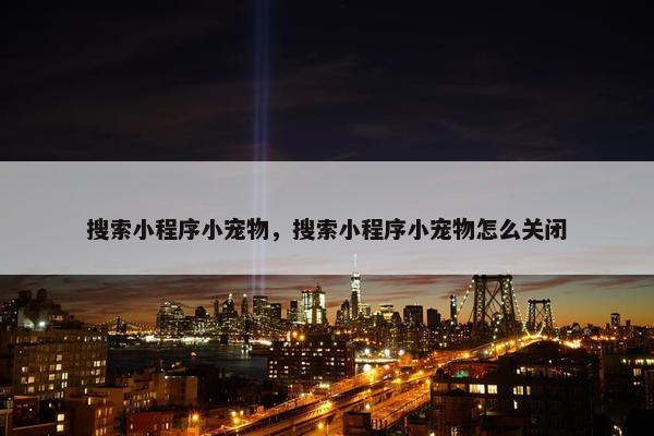 搜索小程序小宠物，搜索小程序小宠物怎么关闭