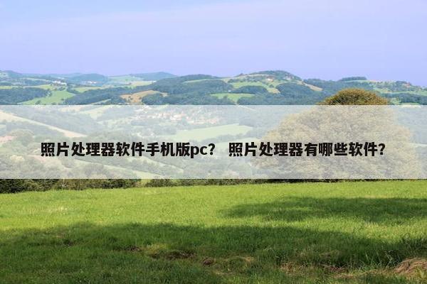 照片处理器软件手机版pc？ 照片处理器有哪些软件？