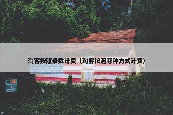 淘客按照条数计费（淘客按照哪种方式计费）