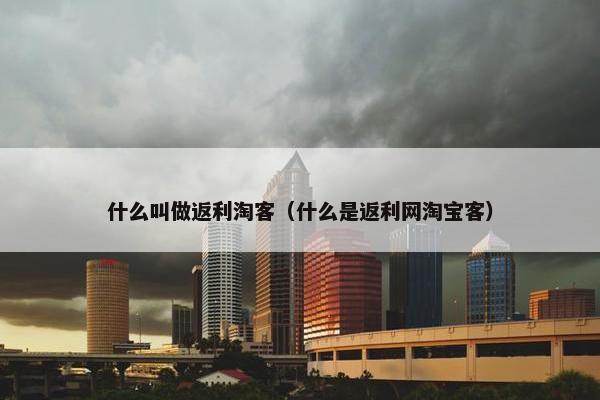 什么叫做返利淘客（什么是返利网淘宝客）