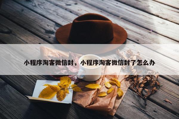 小程序淘客微信封，小程序淘客微信封了怎么办