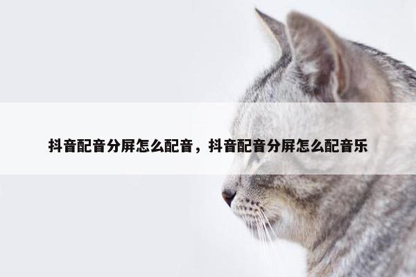 抖音配音分屏怎么配音，抖音配音分屏怎么配音乐
