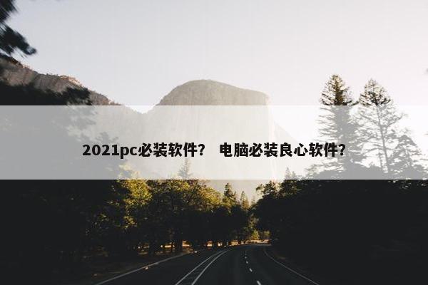 2021pc必装软件？ 电脑必装良心软件？