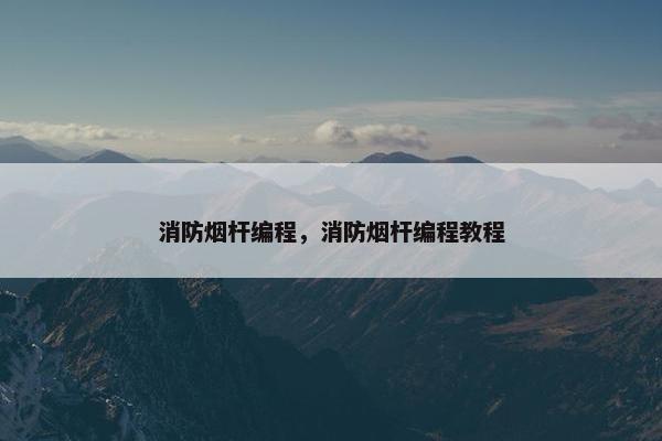 消防烟杆编程，消防烟杆编程教程
