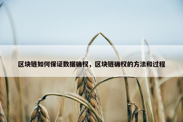 区块链如何保证数据确权，区块链确权的方法和过程