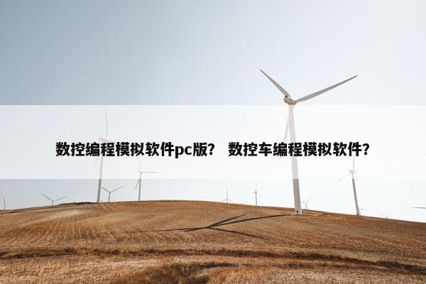 数控编程模拟软件pc版？ 数控车编程模拟软件？