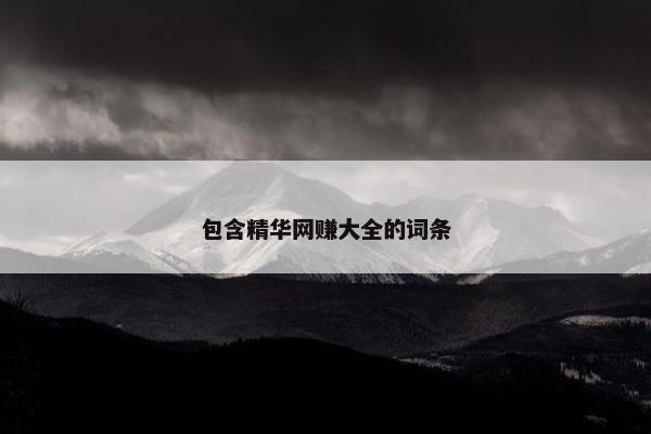 包含精华网赚大全的词条