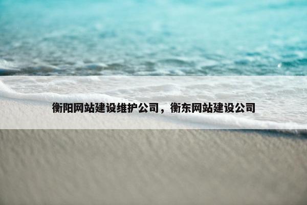 衡阳网站建设维护公司，衡东网站建设公司